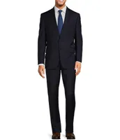 Hickey Freeman Classic Fit Notch Lapel Flat Front Solid 2-Piece Suit