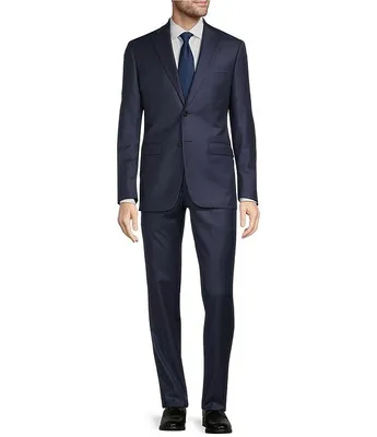 Hickey Freeman Modern Fit Flat Front Solid Pattern 2-Piece Suit