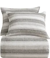 HiEnd Accents 100% French Flax Linen Variegated Striped Duvet Cover Mini Set
