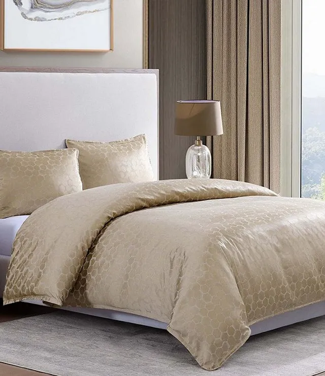 HiEnd Accents Honeycomb Jacquard Shimmering Comforter Mini Set