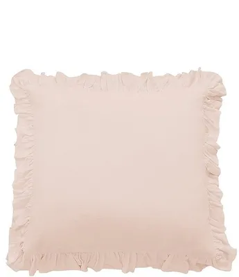 HiEnd Accents Lily Washed Linen Ruffled Euro Sham