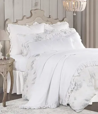 HiEnd Accents Rosaline Washed Floral Linen Comforter Mini Set