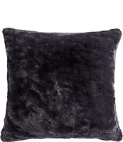 HiEnd Accents Ruched Faux Rabbit Fur Collection Euro Pillow With Down Insert