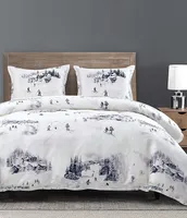 HiEnd Accents Ski Toile Collection Lyocell Duvet Cover Mini Set