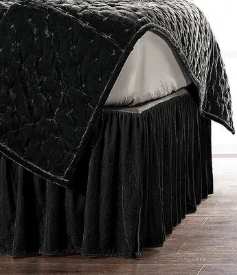 HiEnd Accents Stella Silk Velvet Bed Skirt