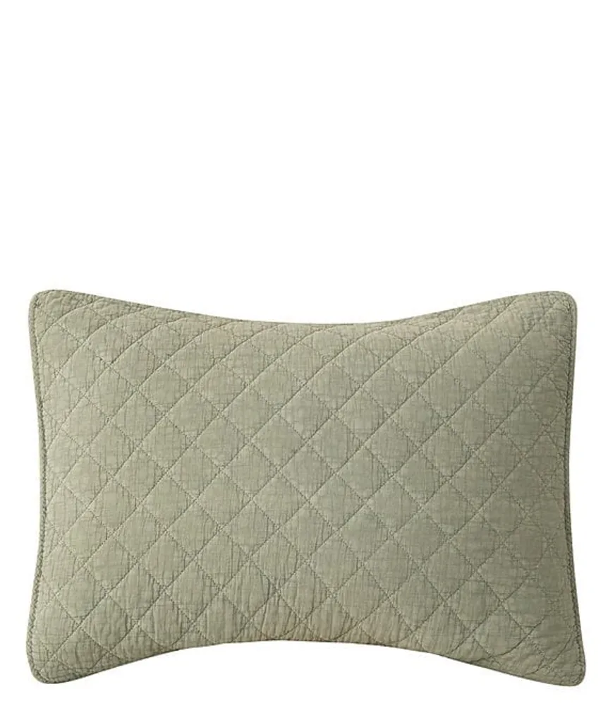 HiEnd Accents Stonewashed Cotton Gauze Diamond Quilted Stitch Pillow Sham