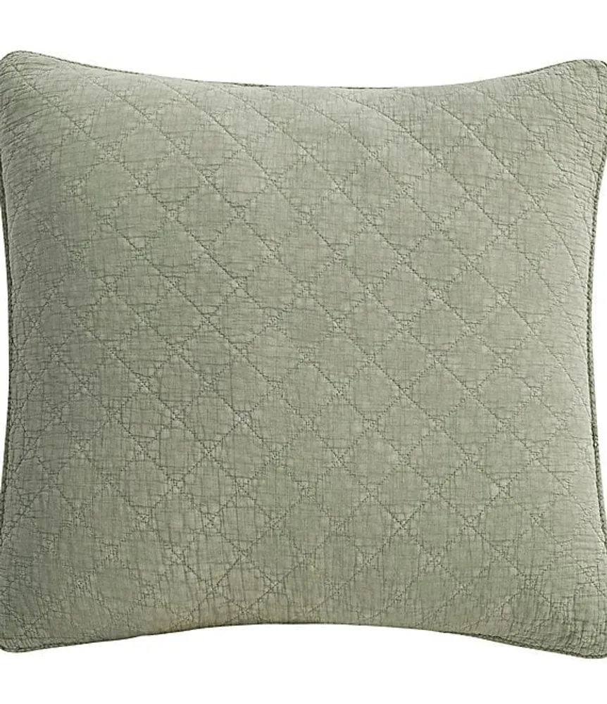 Hiend Accents Stonewashed Cotton Gauze Diamond Stitch Euro Sham