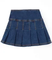 Hippie Girl Big Girls 7-16 Medium Wash Pleated Skirt