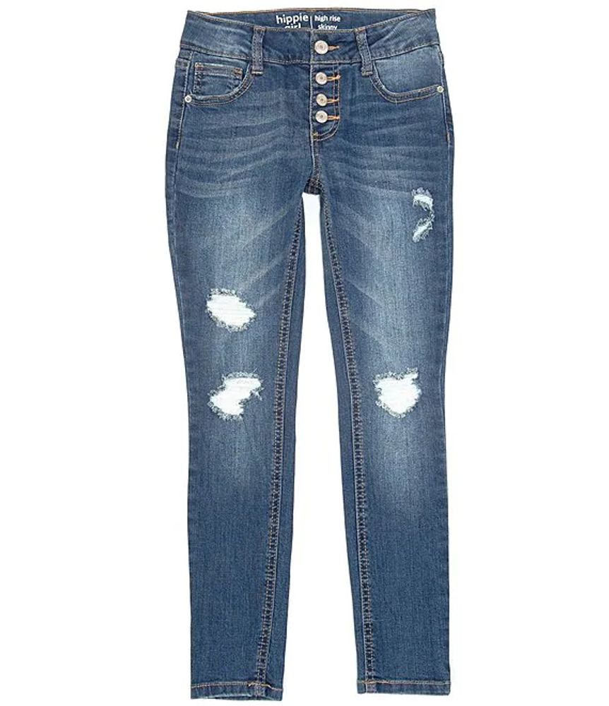 uitlokken Het is goedkoop Vernederen Hippie Girl Big Girls 7-16 Quadruple Snap-Button Destructed REPREVE® Denim  Skinny Jeans | The Shops at Willow Bend