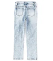Hippie Girl Little Girls 4-6X Daisy Discharge High-Rise Straight Leg Jeans