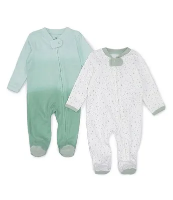 Honest Baby Clothing Boy Newborn-9 Month Round Neck Zipper Front 2-Pack Organic Sleeper