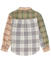 Honey & Sparkle Big Girls 7-16 Long Sleeve Two-Tone-Plaid Flannel Shirt