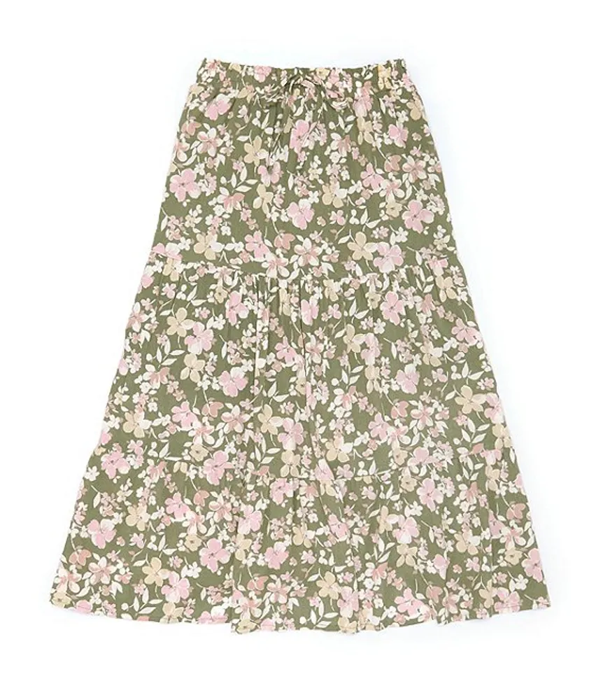 Honey & Sparkle Big Girls 7-16 Tiered Printed Maxi Skirt