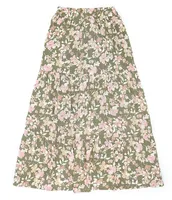 Honey & Sparkle Big Girls 7-16 Tiered Printed Maxi Skirt