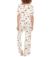 Honeydew Intimates All American Floral Print Jersey Knit Crew Neck Short Sleeve Pajama Set