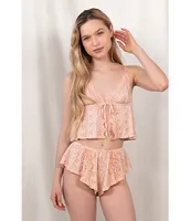 Honeydew Intimates Charli Jersey Floral Eyelet Lace Cheeky Short