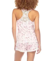 Honeydew Intimates Floral Print Scoop Neck Sleeveless Knit Shorty Pajama Set