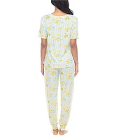 Honeydew Intimates Good Times Lemon Print French Terry Knit Coordinating Pajama Set