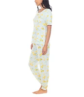 Honeydew Intimates Good Times Lemon Print French Terry Knit Coordinating Pajama Set