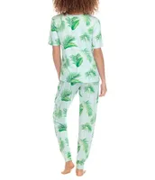 Honeydew Intimates Good Times Palm Print French Terry Knit Pajama Set