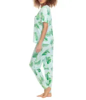 Honeydew Intimates Good Times Palm Print French Terry Knit Pajama Set
