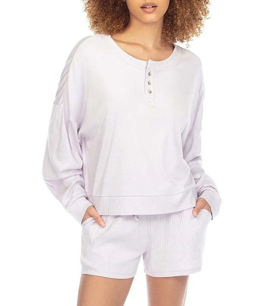 Ambrielle Womens Plus Crew Neck Long Sleeve 2-pc. Pant Pajama Set