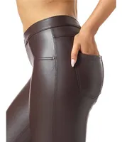 HUE Leatherette Mid-Rise Leggings