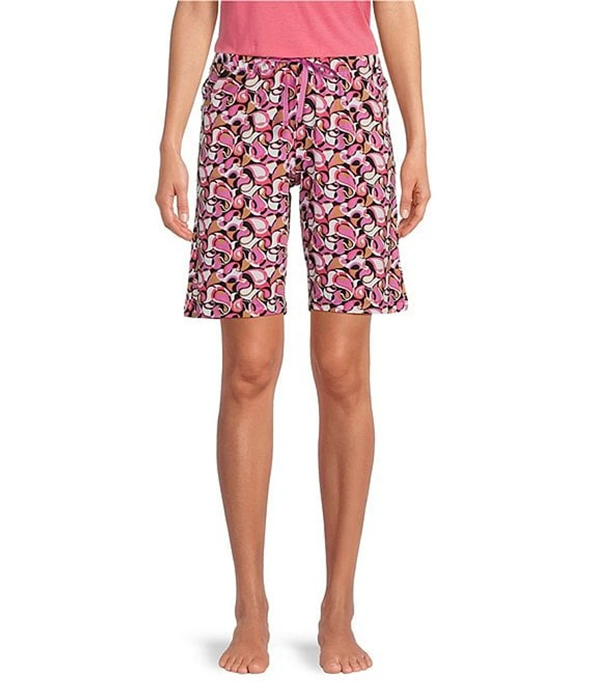 HUEtique Knit Paisley Print Bermuda Sleep Shorts