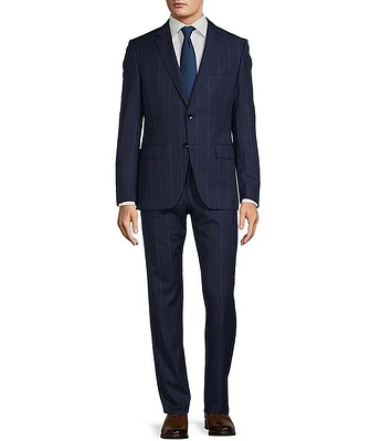 Hugo Boss Slim Fit Flat Front Plaid Pattern 2-Piece Suit