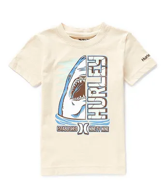Hurley Little Boys 2T-7 Short Sleeve Shark Splitter Graphic T-Shirt