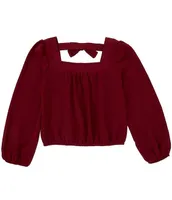 I.N. Girl Big Girls 7-16 Blouson-Sleeve Tie-Back Blouse