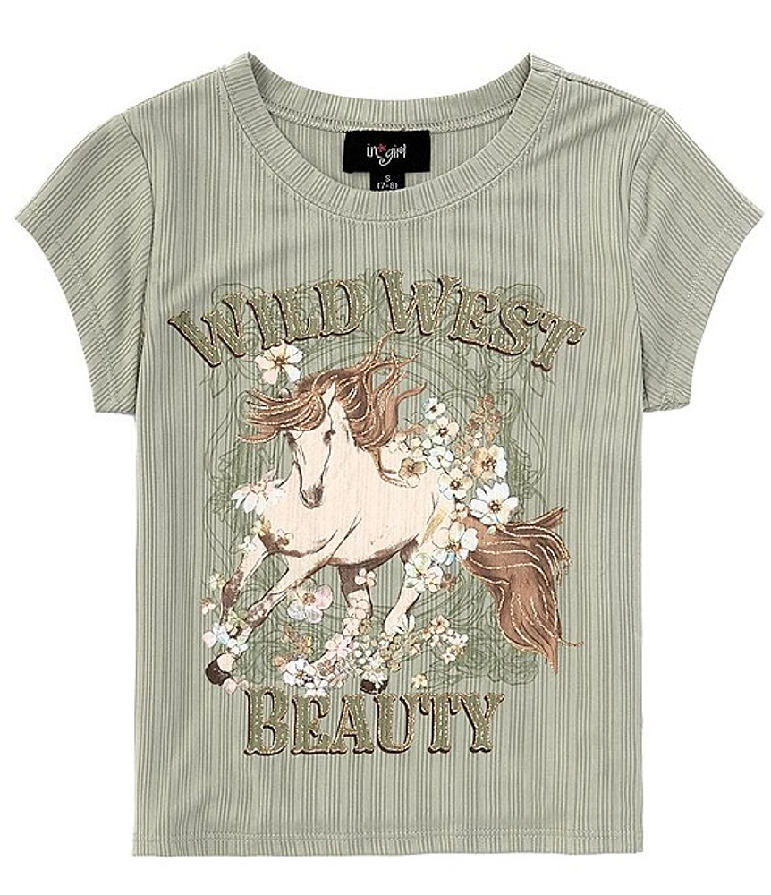 I.N. Girl Big Girls 7-16 Cap Sleeve Wild West Beauty T-Shirt