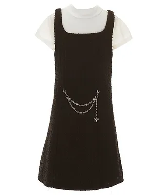 I.N. Girl Big Girls 7-16 Sleeveless Chain Embellished Jumper Dress & Short Sleeve Tee Set