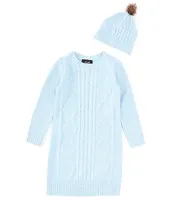 I.N. Girl Little Girls 4-6X Long-Sleeve Sweater Dress And Matching Hat