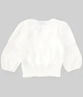 I.N. Girl Big Girls 7-16 Blouson 3/4 Sleeve Lace-Trimmed Top