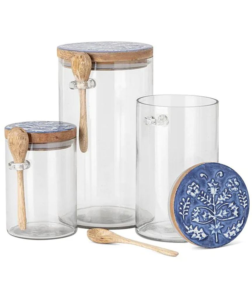 Imax Orleans Glass Canister with Wooden Spoon and Lid | Pueblo Mall