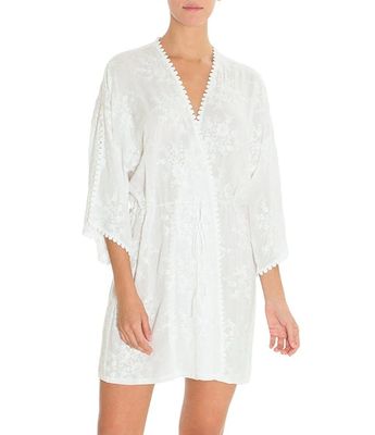 Bloom by Jonquil Bird Song Embroidered Short Wrap Robe