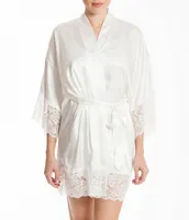 Bloom by Jonquil Satin & Lace Bridal Robe