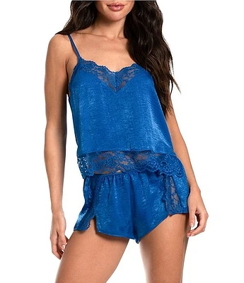Bloom by Jonquil Textured Shimmer Satin Cami Lace Shorty Pajama Set