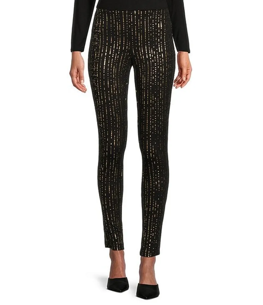 Intro Petite Size Dot Foil Print Love the Fit Pull-On Slimming