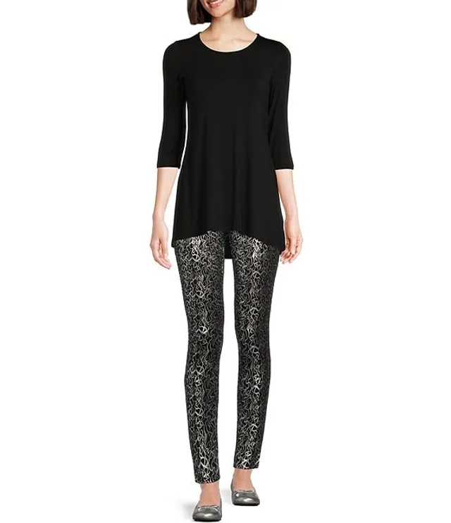 Intro Petite Size Squiggle Print Love the Fit Pull-On Slimming Leggings
