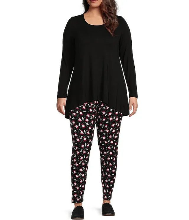 Intro Plus Size Love The Fit Santa Print Leggings