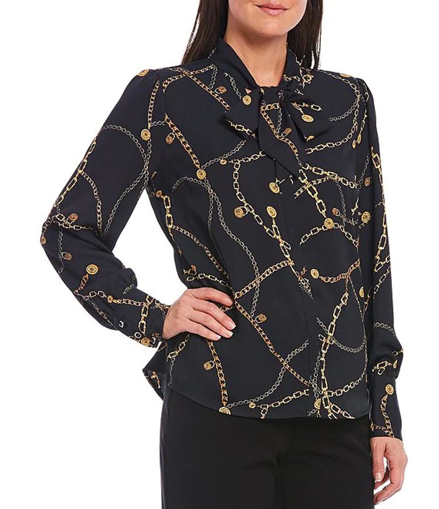 chain print blouse