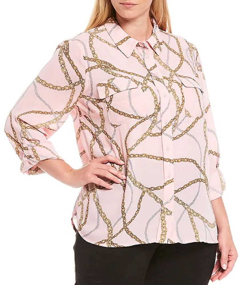 chain print blouse