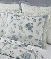 J. Queen New York Blue Garden Embroidered Floral Comforter Set