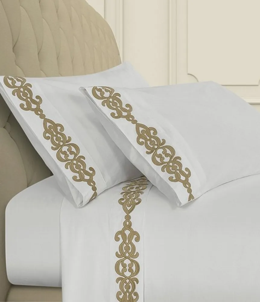 J. Queen New York Imperial Embroidered Sheet Set