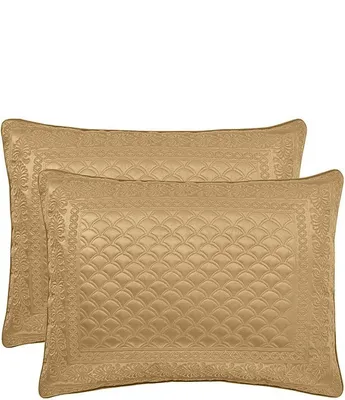 J. Queen New York Lyndon Foulard Embroidery Quilted Pillow Sham