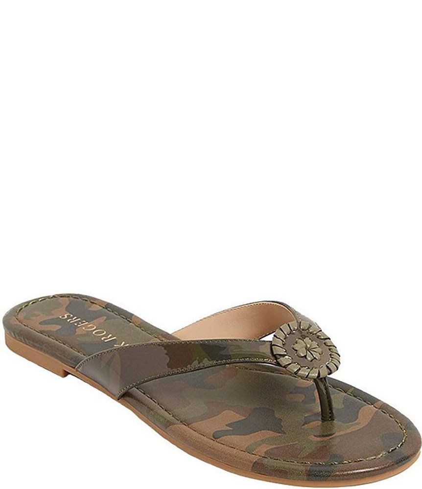 Jack Rogers Rowan Camo Print Leather Thong Sandals | The Shops at Willow  Bend