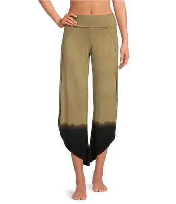 JALA Bhakti Ombre Knit Jersey Wide Leg Asymmetrical Hem Coordinating Pants