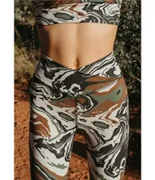 JALA Super Flare Double Brushed Jersey Camo Print Leggings